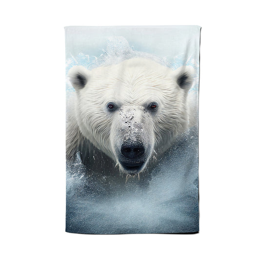 Polar Bear Splashart Tea Towel