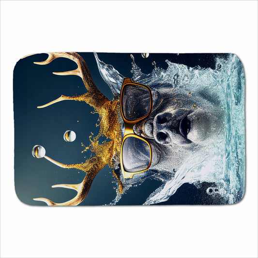 Stag With Glasses Splashart Sherpa Blanket