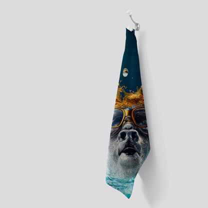 Stag With Glasses Splashart Tea Towel