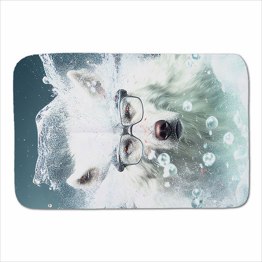 White Wolf With Glasses Splashart Sherpa Blanket