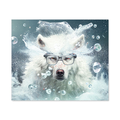White Wolf With Glasses Splashart Kitchen Splashback
