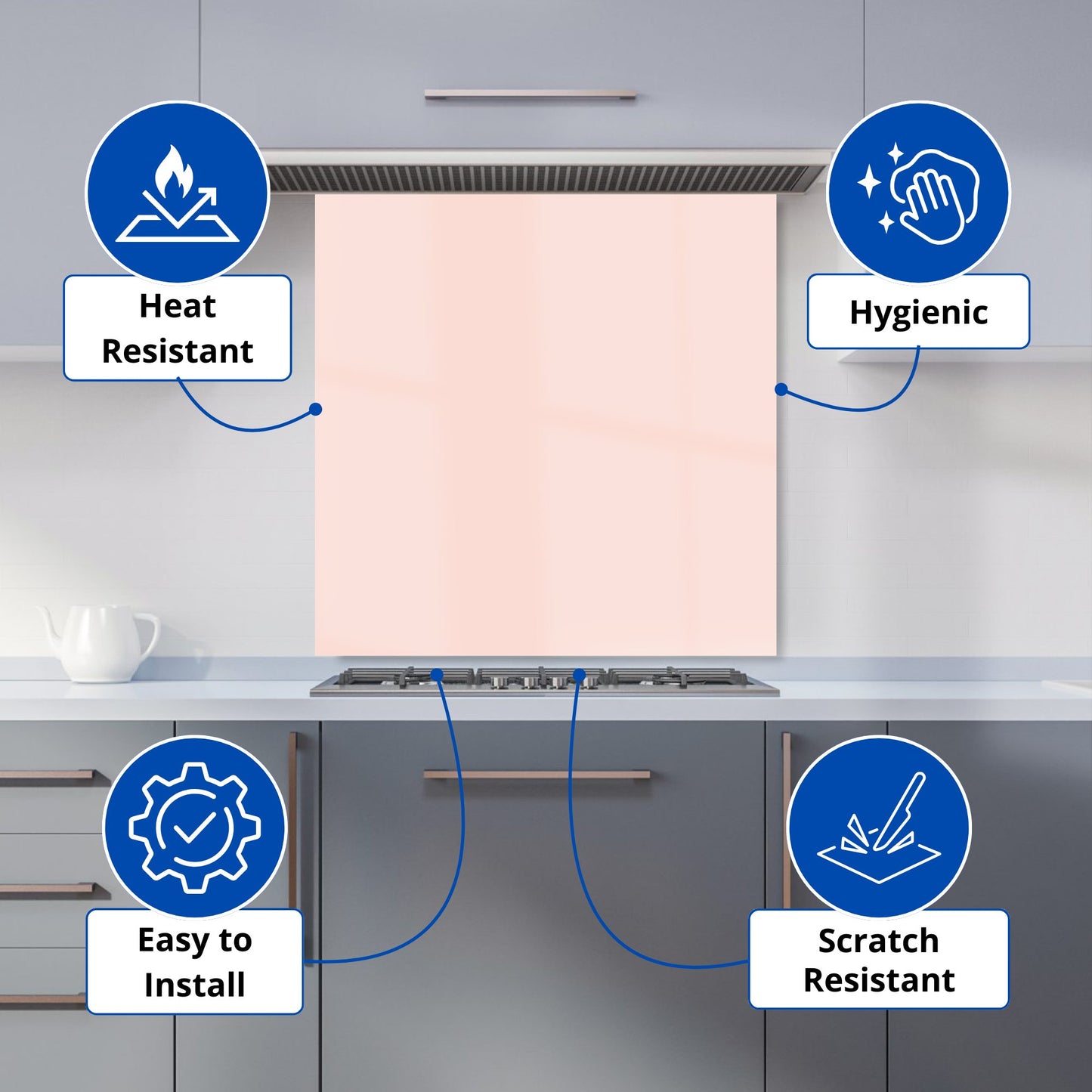 Dusty Pink Kitchen Splashback