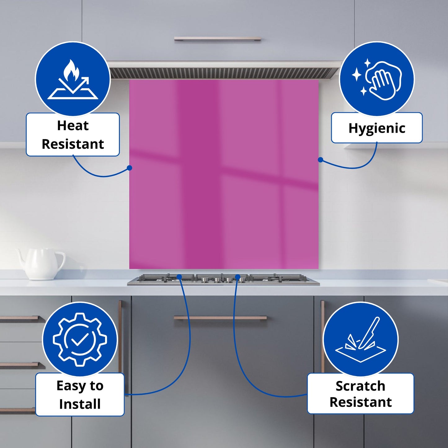 Fuchsia Plum Kitchen Splashback