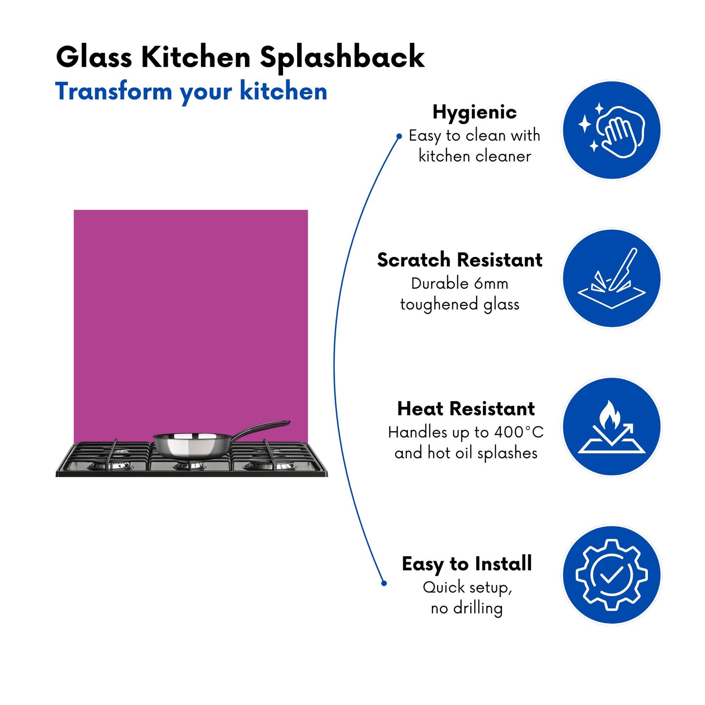 Fuchsia Plum Kitchen Splashback