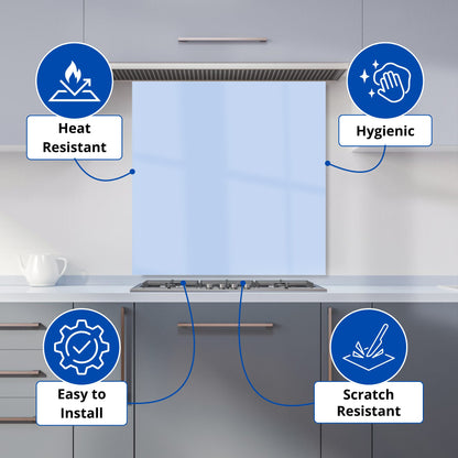 Pale Cornflour Blue Kitchen Splashback