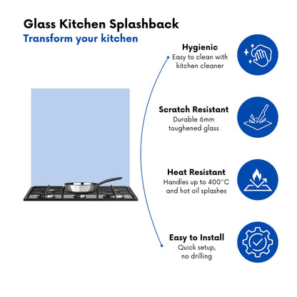Pale Cornflour Blue Kitchen Splashback