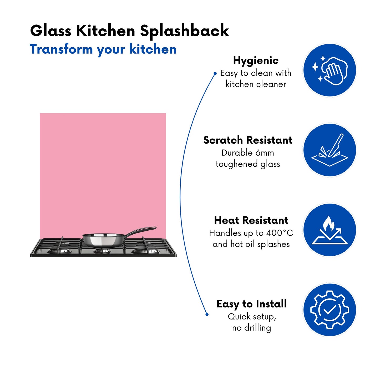 Baby Pink Kitchen Splashback