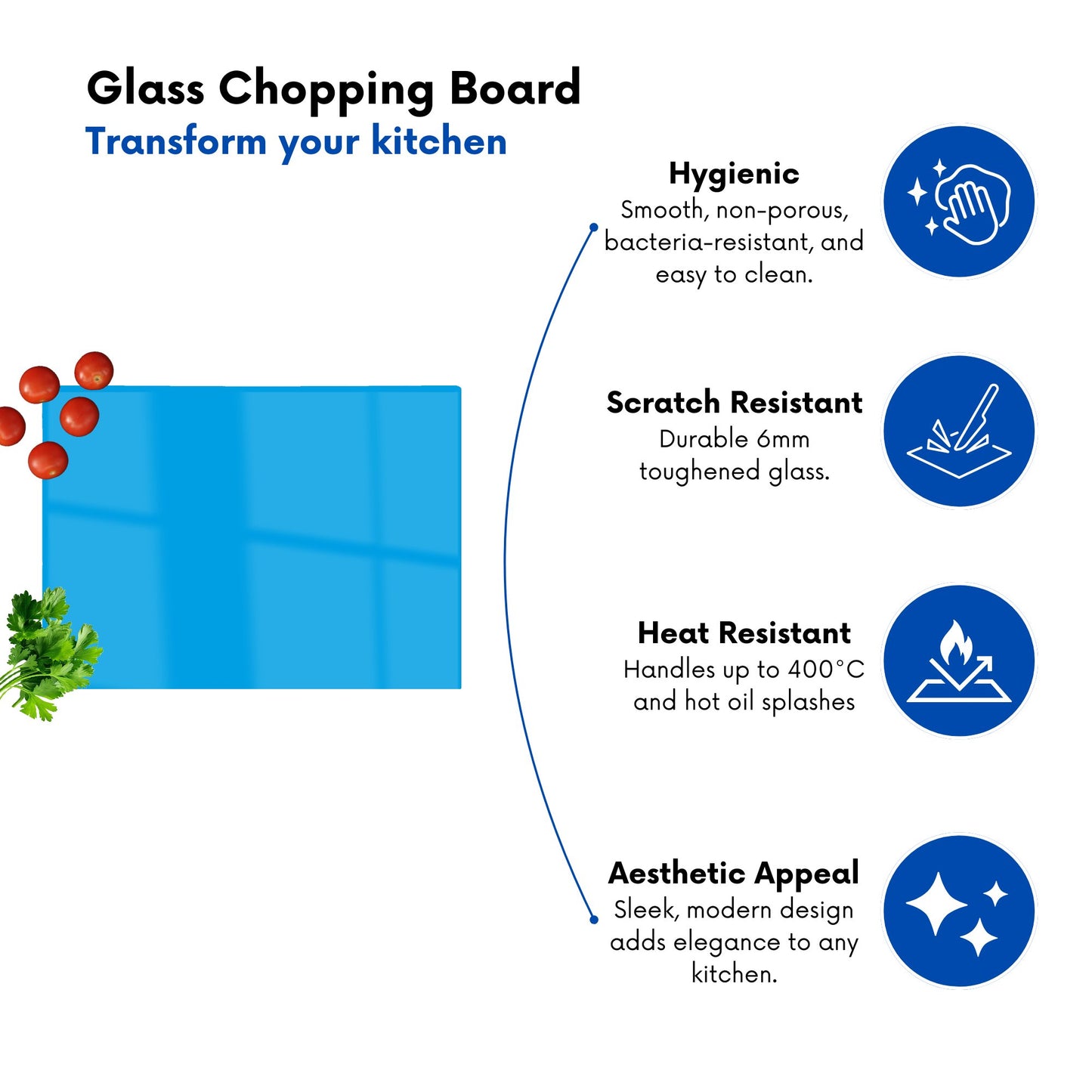Electric Blue Chopping Board