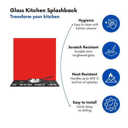 Fire Engine Red Kitchen Splashback