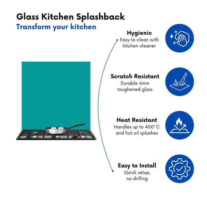Teal Blue Kitchen Splashback