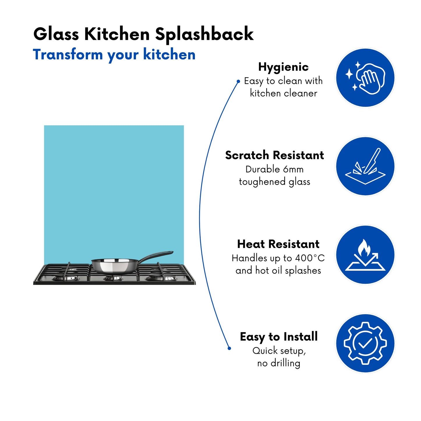 Sky Blue Kitchen Splashback