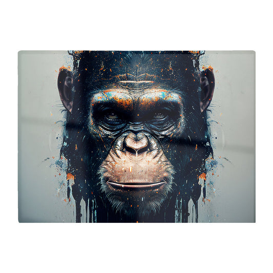 Gorilla Face Splashart Glass Chopping Board