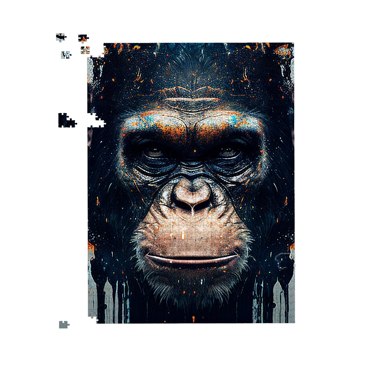 Gorilla Face Splashart Jigsaw Puzzle