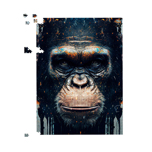 Gorilla Face Splashart Jigsaw Puzzle