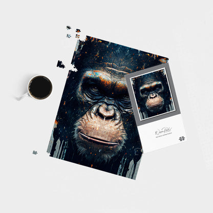 Gorilla Face Splashart Jigsaw Puzzle