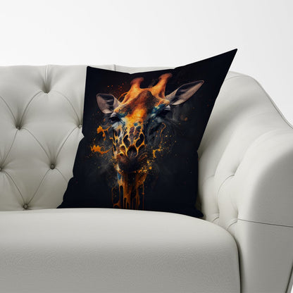 Golden Giraffe Face Splashart Cushions