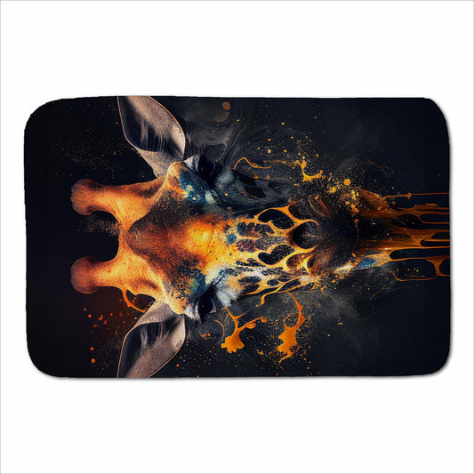 Golden Giraffe Face Splashart Sherpa Blanket
