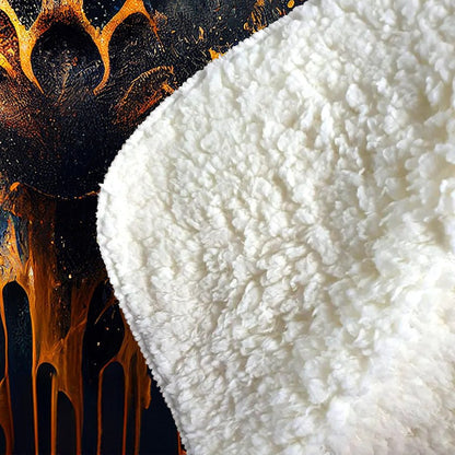 Golden Giraffe Face Splashart Sherpa Blanket