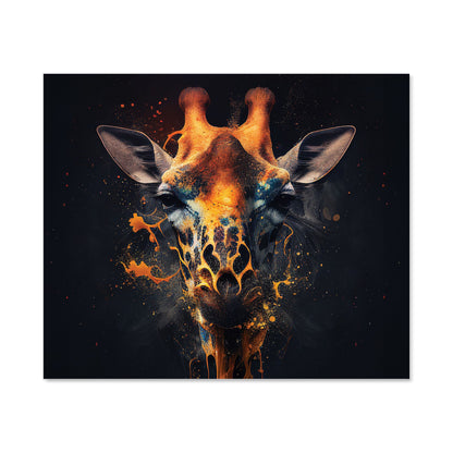 Golden Giraffe Face Splashart Kitchen Splashback