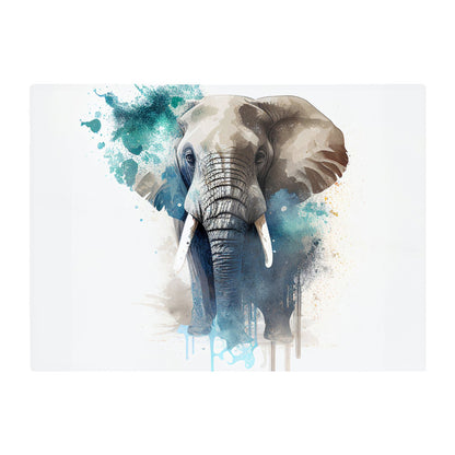 Majestic Elephant Splashart Glass Chopping Board