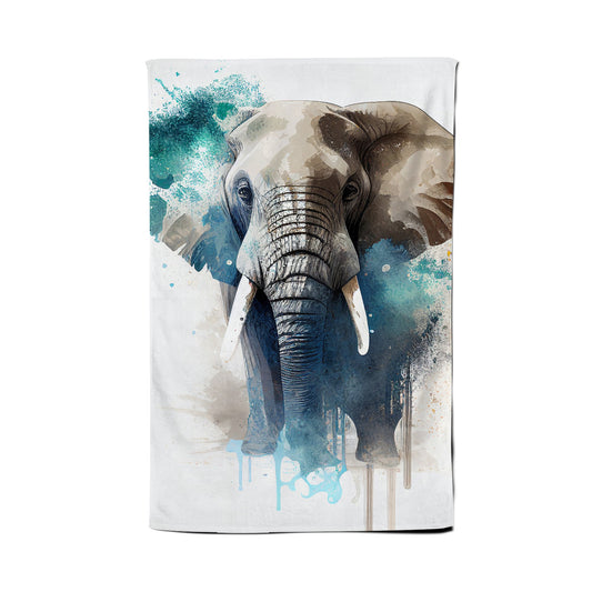 Majestic Elephant Splashart Tea Towel
