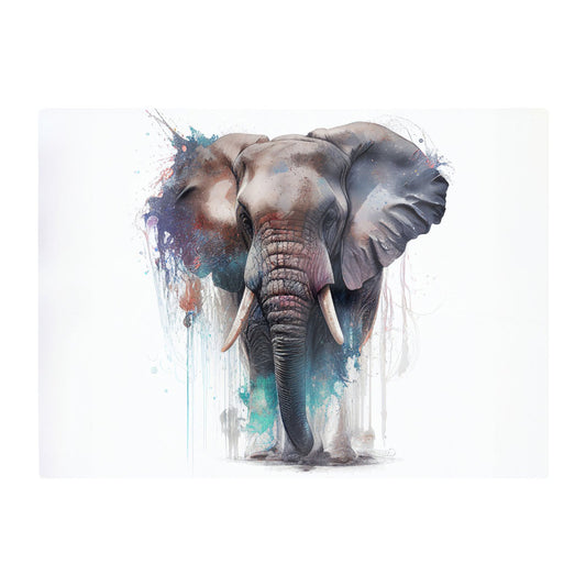 Elephant Splashart Glass Chopping Board