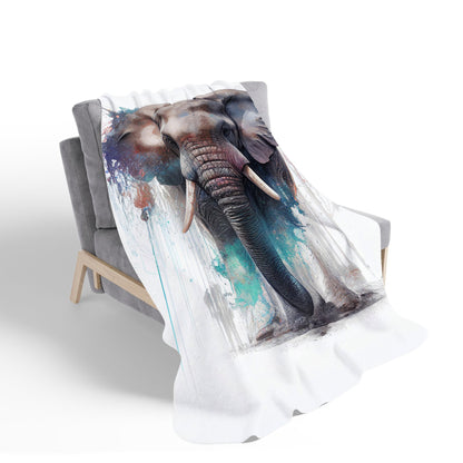 Elephant Splashart Sherpa Blanket