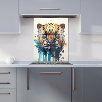 Leapoard Face Splashart, Light Background Kitchen Splashback