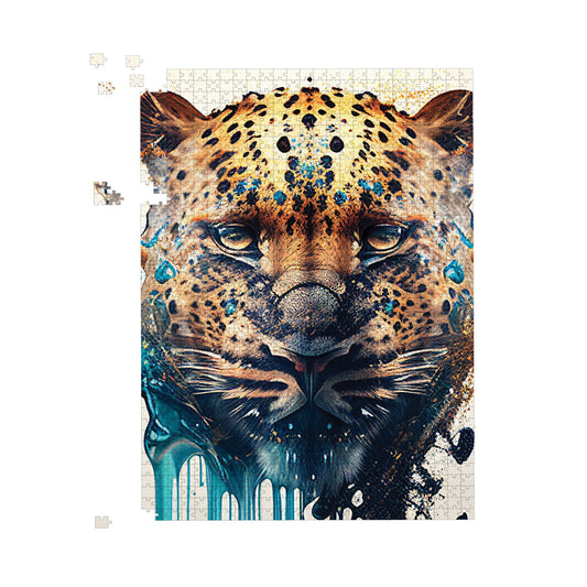 Leapoard Face Splashart, Light Background Jigsaw Puzzle