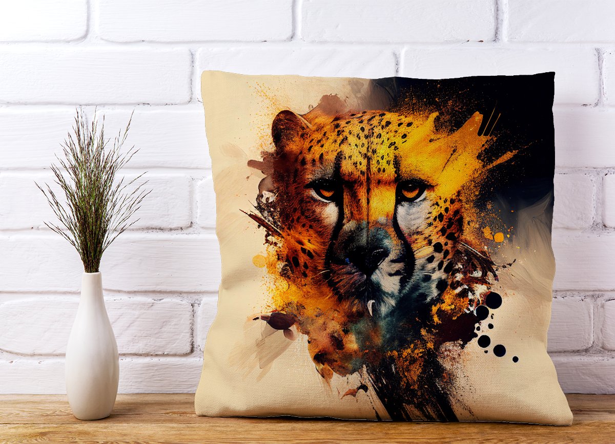 Cheetah Face Splashart Cushions