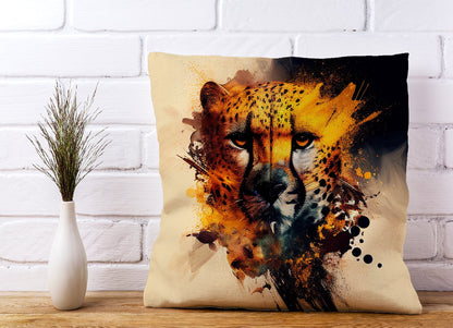 Cheetah Face Splashart Cushions