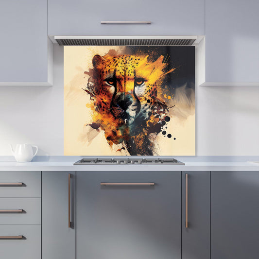 Cheetah Face Splashart Kitchen Splashback