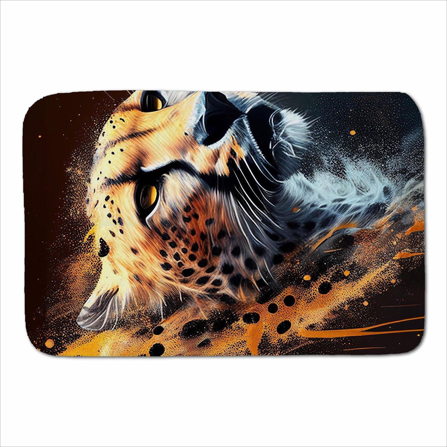 Cheetah Face Splashart Dark Background Sherpa Blanket