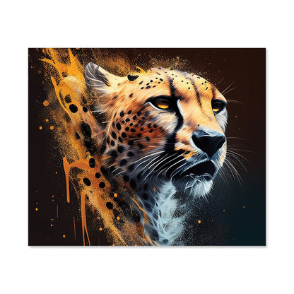 Cheetah Face Splashart Dark Background Kitchen Splashback