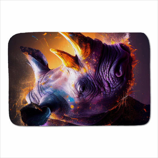Golden Rhino Face Splashart Sherpa Blanket
