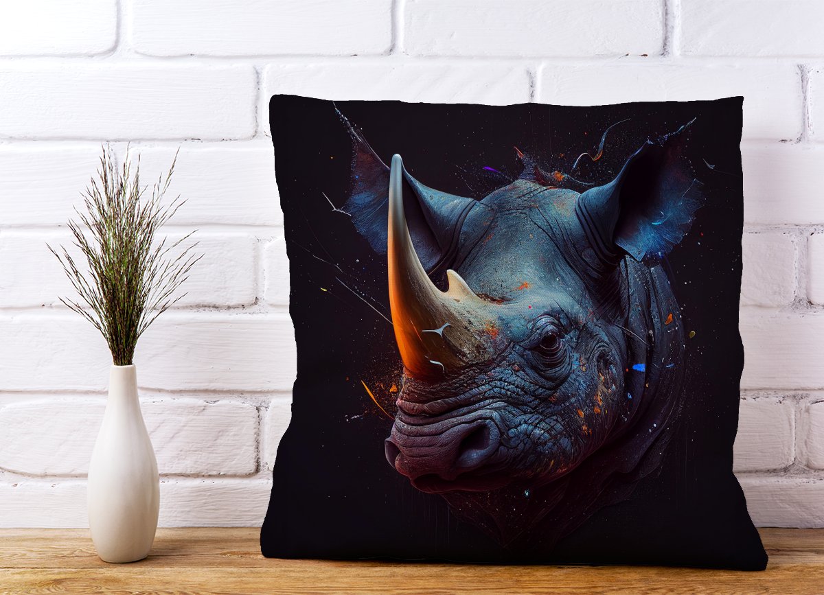 Rhino Face Splashart Cushions