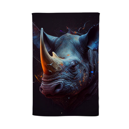 Rhino Face Splashart Tea Towel