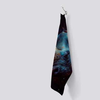 Rhino Face Splashart Tea Towel