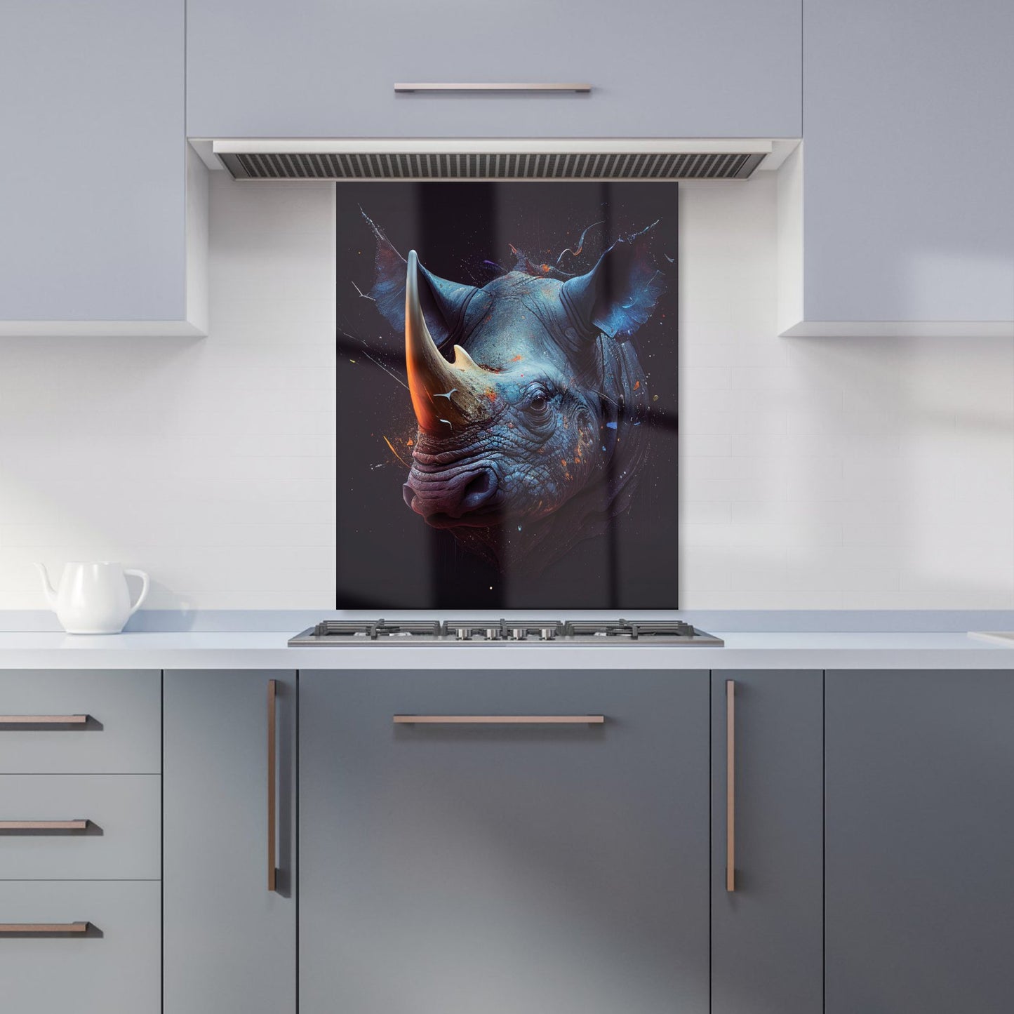 Rhino Face Splashart Kitchen Splashback