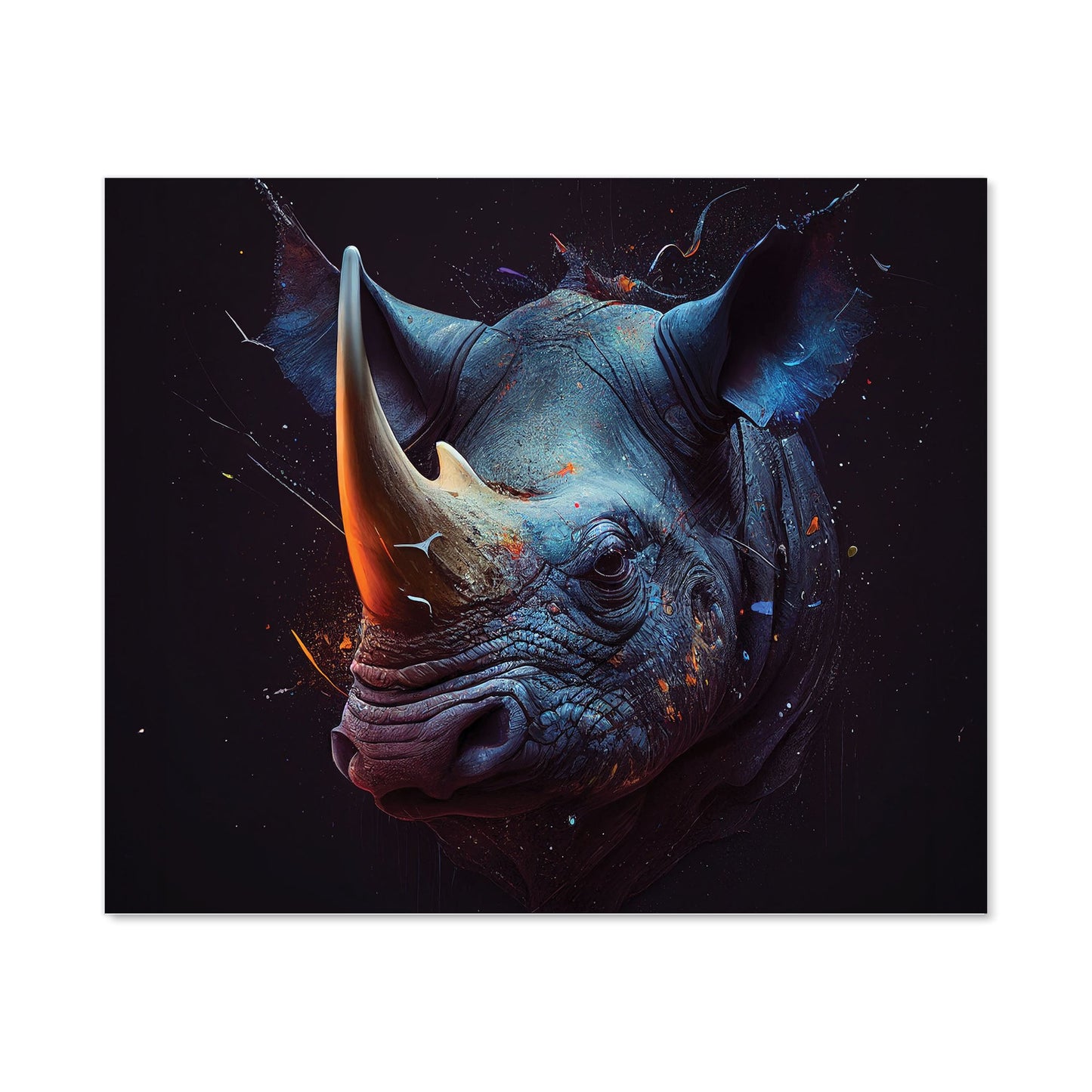Rhino Face Splashart Kitchen Splashback