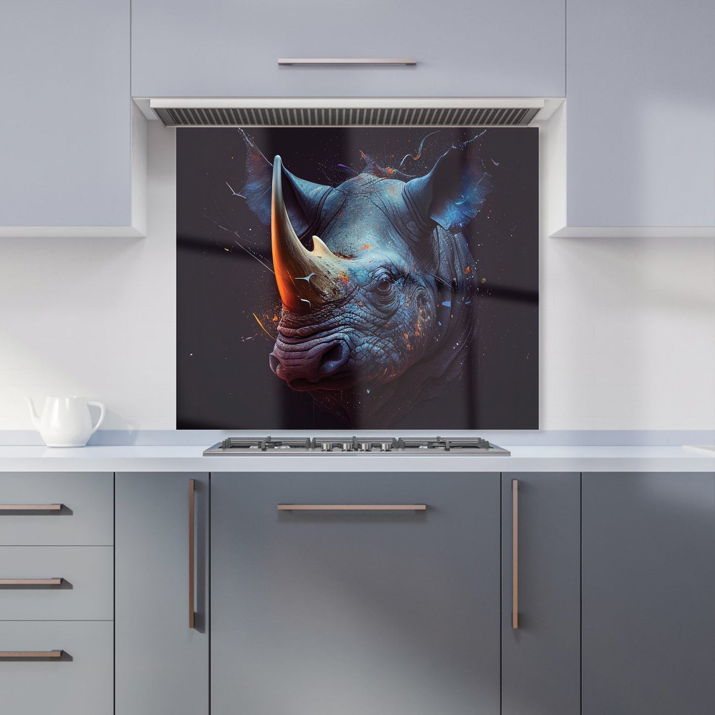 Rhino Face Splashart Kitchen Splashback