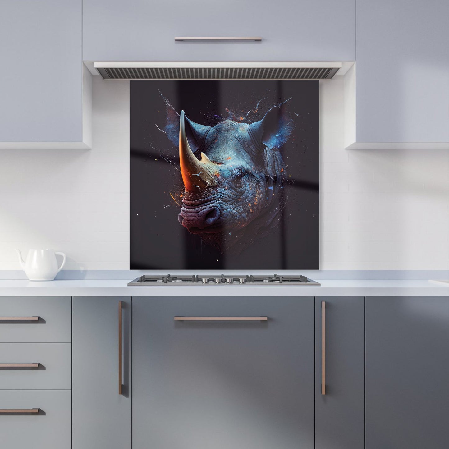 Rhino Face Splashart Kitchen Splashback