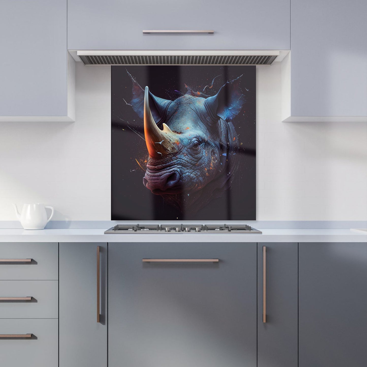 Rhino Face Splashart Kitchen Splashback