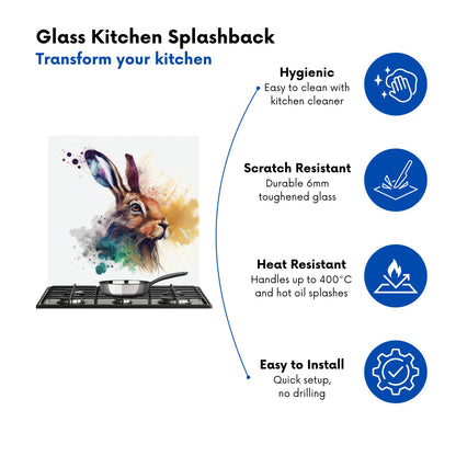 Hare Close Up Splashart Kitchen Splashback