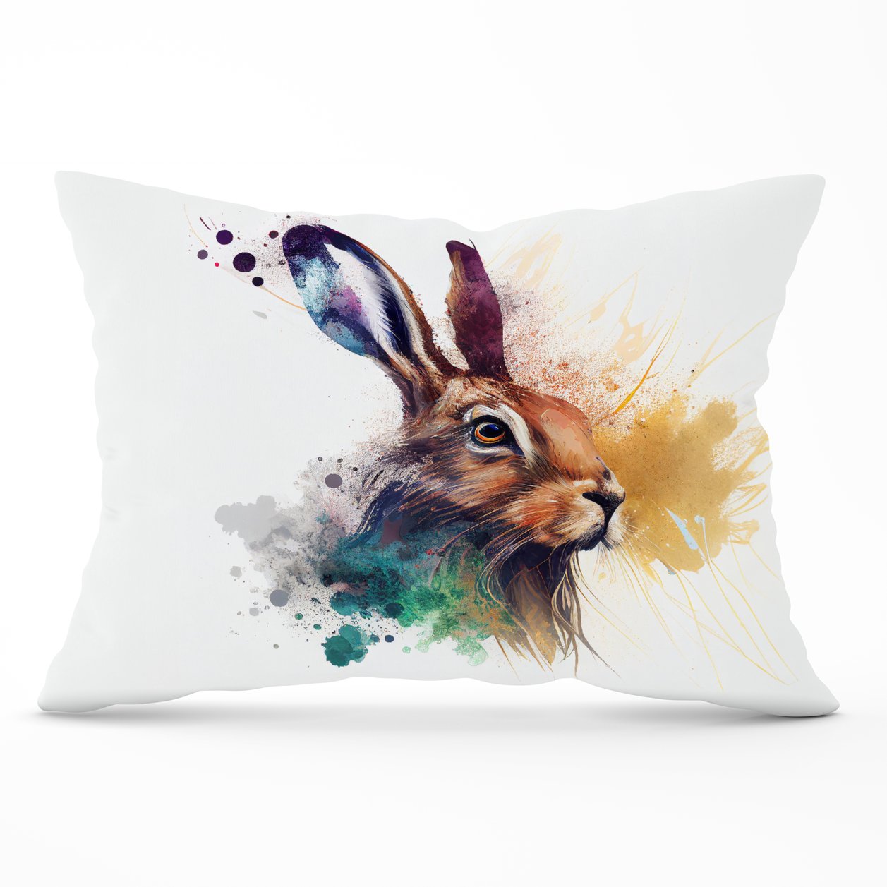 Hare Close Up Splashart Cushions