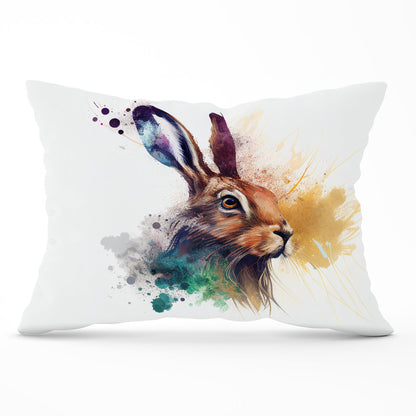 Hare Close Up Splashart Cushions