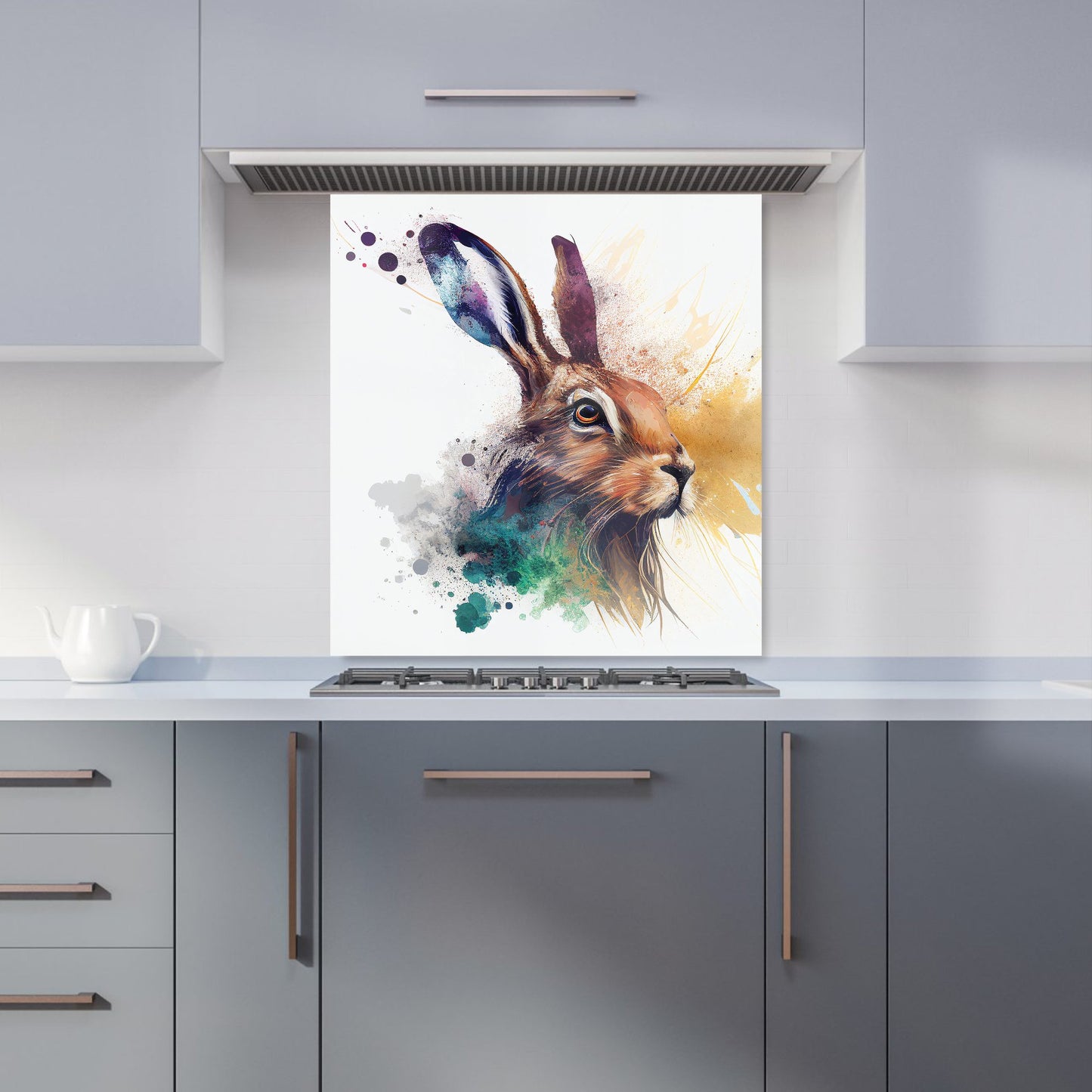 Hare Close Up Splashart Kitchen Splashback