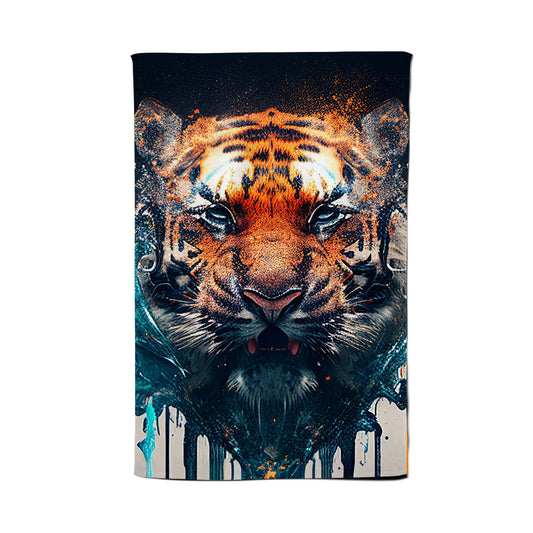 Tiger Face Splashart Tea Towel