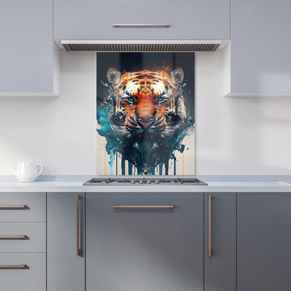Tiger Face Splashart Kitchen Splashback