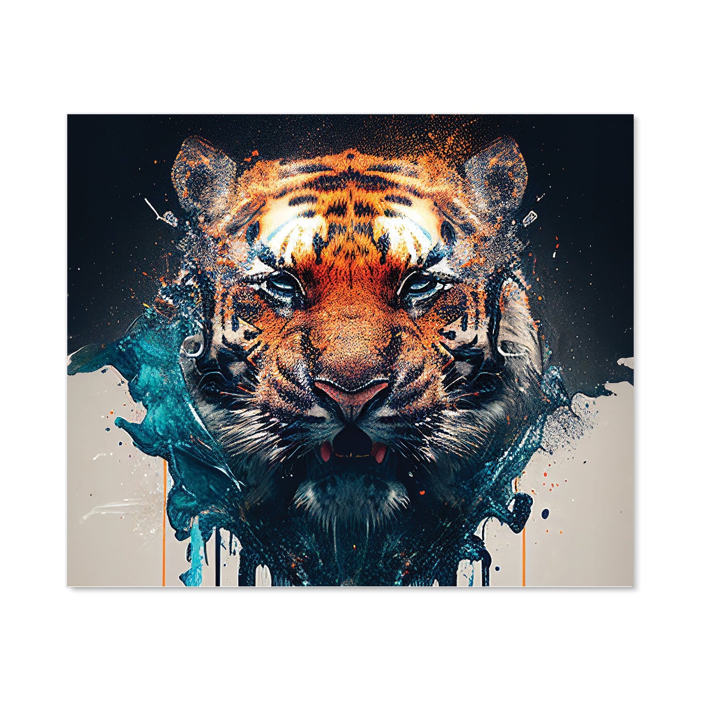 Tiger Face Splashart Kitchen Splashback